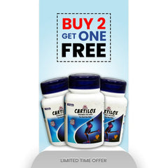 Phlox Cartilox joint supplement bottles with buy 2 get 1 free offer, limited time wellness deal
