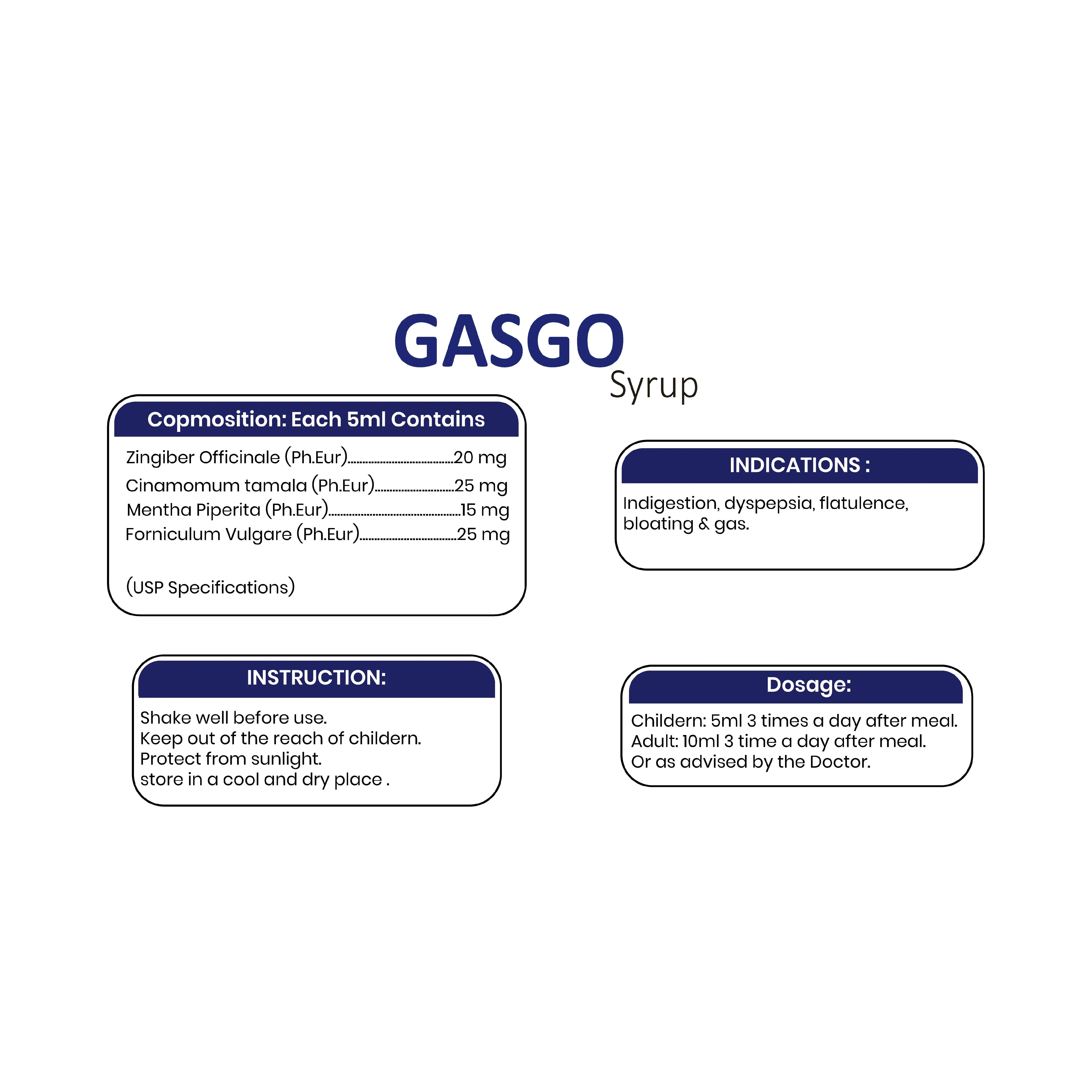 Gasgo Syrup Phlox Pharma